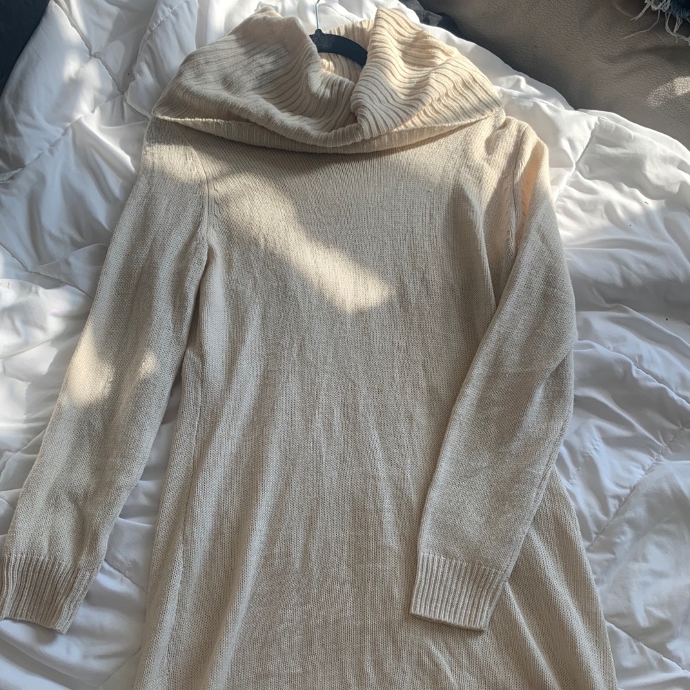 Cream sweater dress